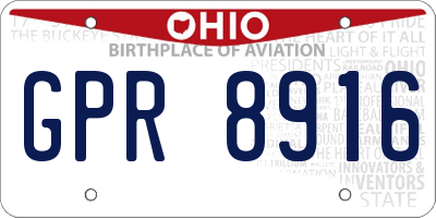 OH license plate GPR8916