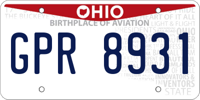 OH license plate GPR8931