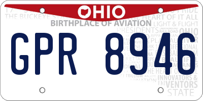 OH license plate GPR8946