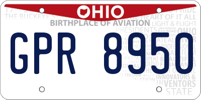 OH license plate GPR8950