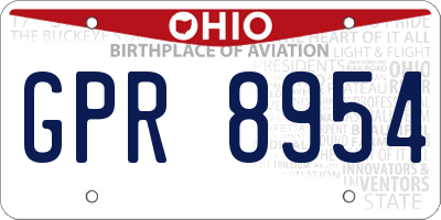 OH license plate GPR8954