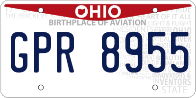 OH license plate GPR8955