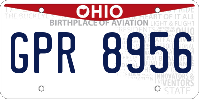 OH license plate GPR8956