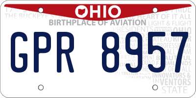OH license plate GPR8957