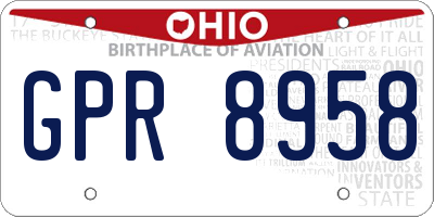 OH license plate GPR8958