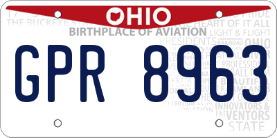 OH license plate GPR8963