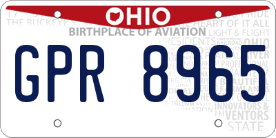 OH license plate GPR8965