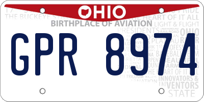 OH license plate GPR8974