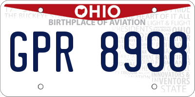 OH license plate GPR8998