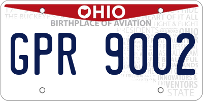 OH license plate GPR9002