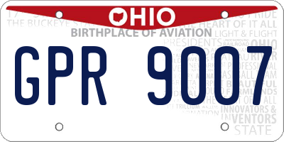 OH license plate GPR9007