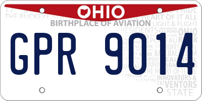 OH license plate GPR9014