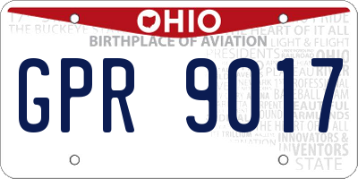 OH license plate GPR9017