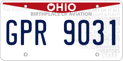 OH license plate GPR9031