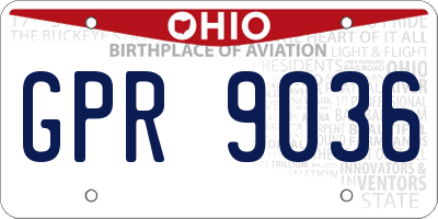 OH license plate GPR9036