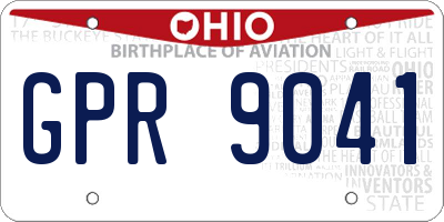 OH license plate GPR9041