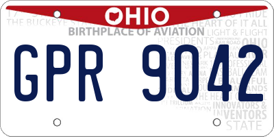 OH license plate GPR9042