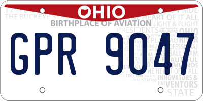 OH license plate GPR9047