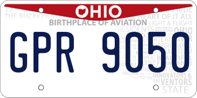 OH license plate GPR9050