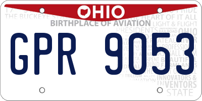 OH license plate GPR9053