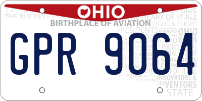 OH license plate GPR9064