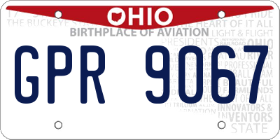 OH license plate GPR9067