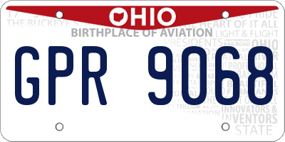 OH license plate GPR9068
