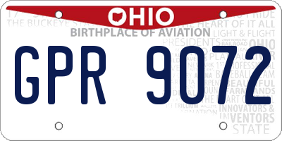 OH license plate GPR9072
