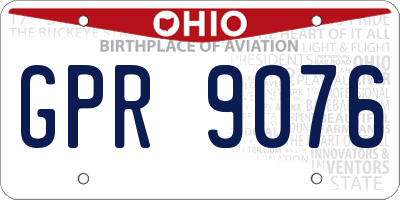 OH license plate GPR9076