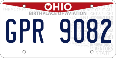 OH license plate GPR9082