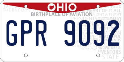 OH license plate GPR9092