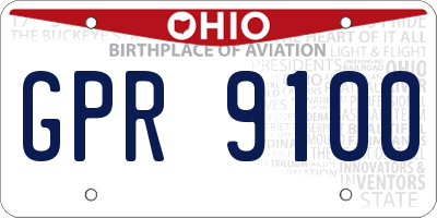 OH license plate GPR9100