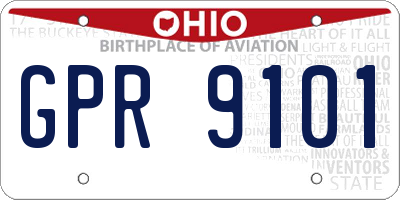 OH license plate GPR9101