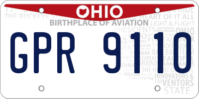 OH license plate GPR9110
