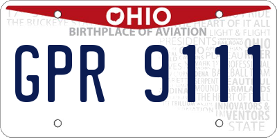 OH license plate GPR9111