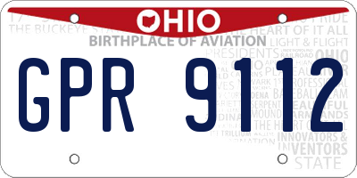 OH license plate GPR9112