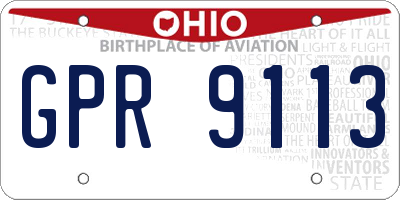 OH license plate GPR9113
