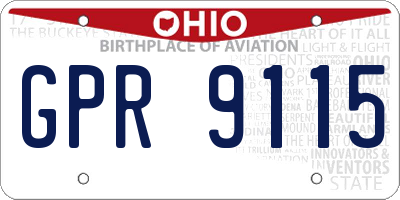 OH license plate GPR9115