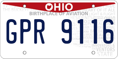 OH license plate GPR9116