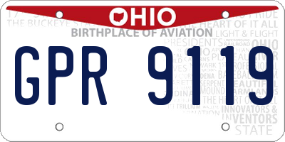 OH license plate GPR9119