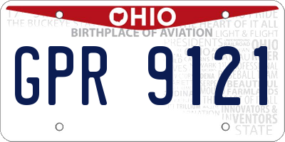 OH license plate GPR9121