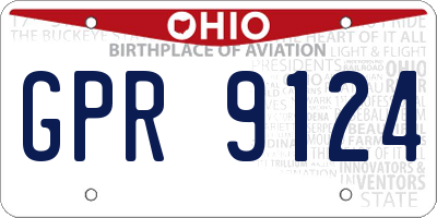 OH license plate GPR9124