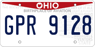 OH license plate GPR9128