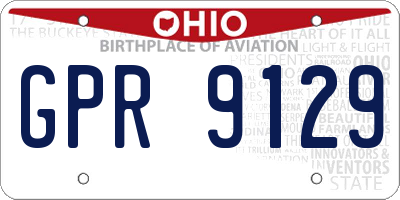 OH license plate GPR9129