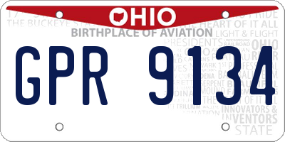 OH license plate GPR9134
