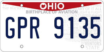 OH license plate GPR9135