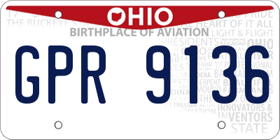 OH license plate GPR9136