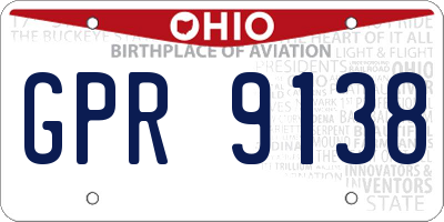 OH license plate GPR9138