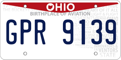 OH license plate GPR9139