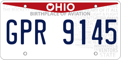 OH license plate GPR9145